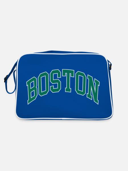 Boston - Retro Tasche - Blau/Weiß - Hinten