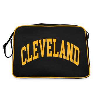 Cleveland - Retro Tasche - Schwarz/Gold - Hinten