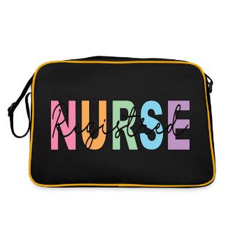Registered Nurse Shirt, Custom Nurse - Retro Bag - black/gold - Back