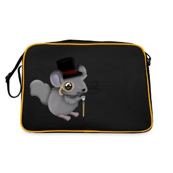 Sir Chinchilla - Retro Tasche - Schwarz/Gold - Hinten