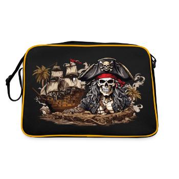 Voilier Pirate Capitaine Aventure Costume Design - Sac Retro - noir/or - Dos