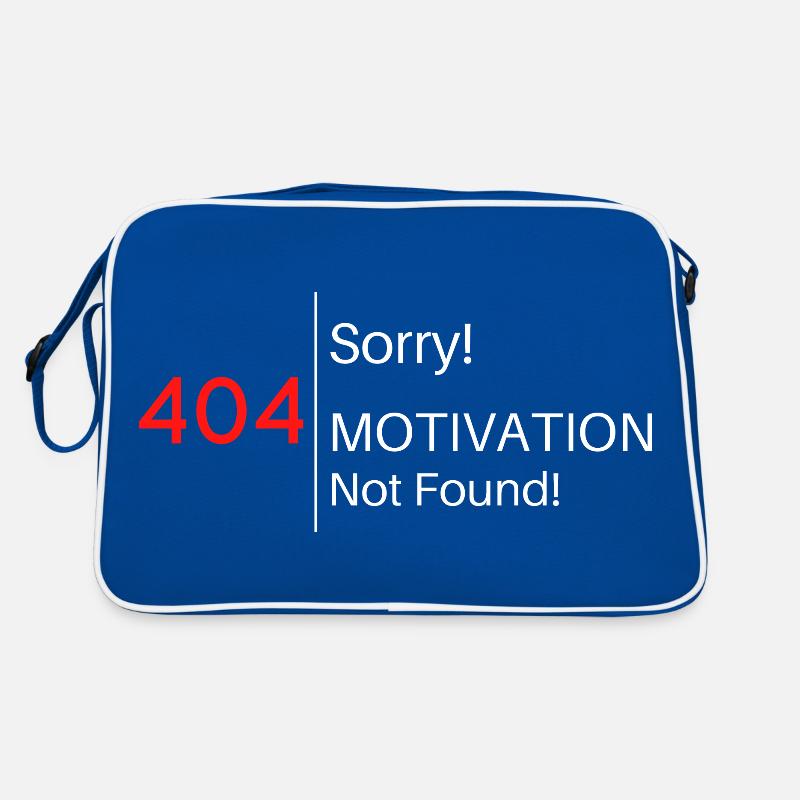 404 Motivation not found Funny saying Retro Bag