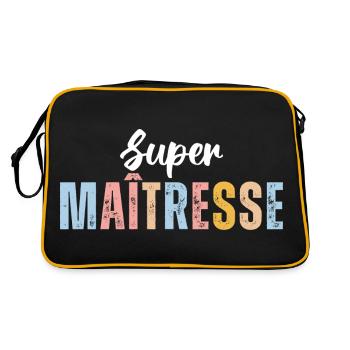 Super maitresse cadeau pour maîtresse d' école - Sac Retro - noir/or - Dos