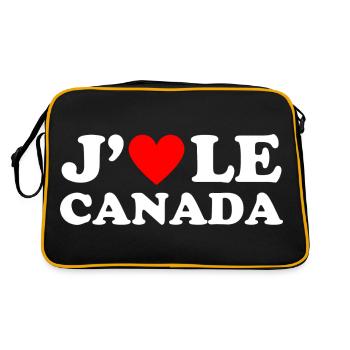 J'aime le Canada cadeau coeur rouge canadien - Sac Retro - noir/or - Dos
