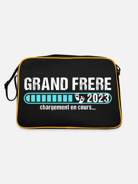 Grand frère 2023 annonce naissance bébé - Sac Retro - noir/or - Dos