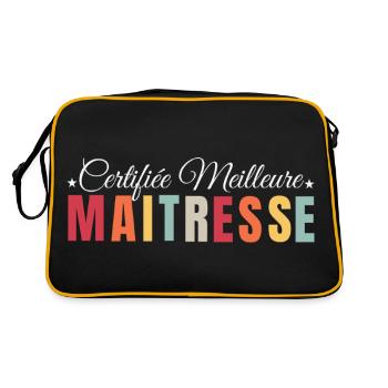 Maitresse humour meilleure maîtresse cadeau - Sac Retro - noir/or - Dos