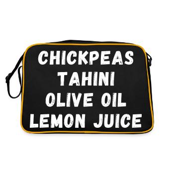 Houmous - Pois chiches, Tahini, Huile d’olive, Jus de citron - Sac Retro - noir/or - Dos