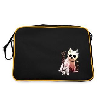 Pieskie Westie West Highland Terrier Pies - Retro Bag - black/gold - Back