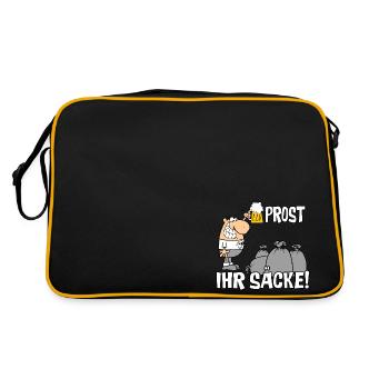 Prost ihr Säcke - Retro Tasche - Schwarz/Gold - Hinten