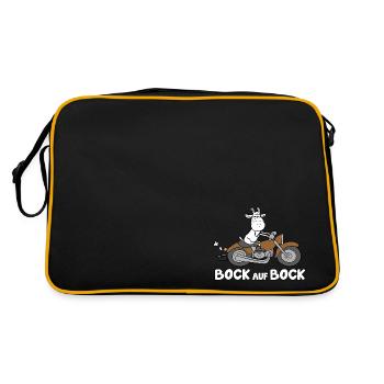 Bock auf Bock - Retro Tasche - Schwarz/Gold - Hinten