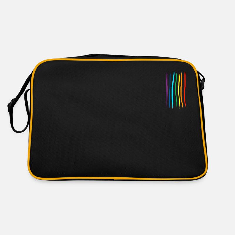 Regenbogen fancyneedle - Retro Tasche - Schwarz/Gold