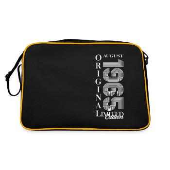 60. Geburtstag Original August 1965 Jahrgang 1965 - Retro Tasche - Schwarz/Gold - Hinten