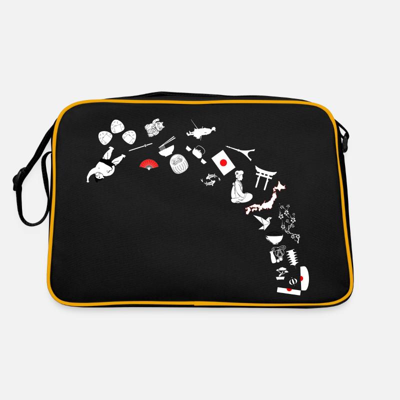 Eine Öffnung zu Japan in kleinen - Retro Tasche - Schwarz/Gold