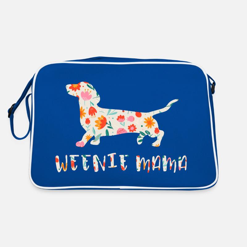 Weenie Mama Dackel blumig Retro Tasche