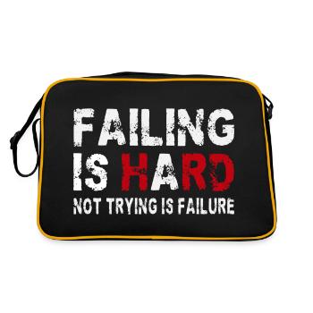 Failing is hard - Not trying is failure - Retro Bag - black/gold - Back