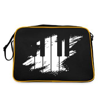 Pianiste piano Drôle Cravate de clavier - Sac Retro - noir/or - Dos