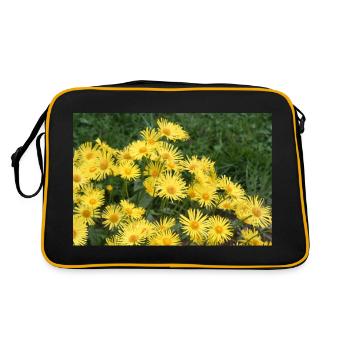 Flowers gem root yellow - Retro Bag - black/gold - Back