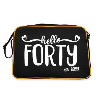 40. Geburtstag für Frauen 40 Hallo Vierzig Est. 1983 - Retro Tasche - Schwarz/Gold - Hinten