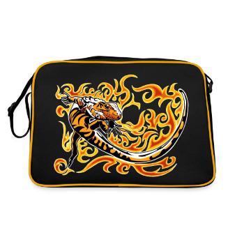 petit caiman rouge et feu - Sac Retro - noir/or - Dos