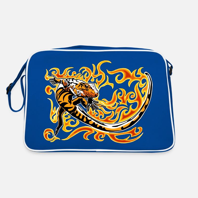 Little red caiman and fire Retro Bag