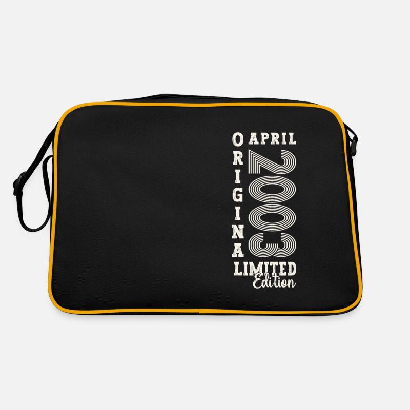 20. Geburtstag Mann April Jahrgang 2003 Original - Retro Tasche - Schwarz/Gold