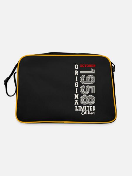 66th Birthday Original October 1958 Born 1958 - Retro Bag - black/gold - Back