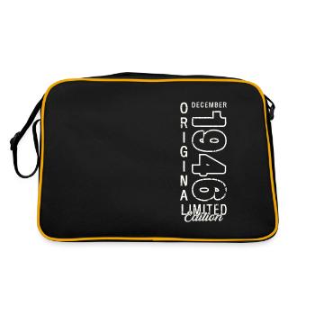 77e anniversaire Original Décembre Né 1946 - Sac Retro - noir/or - Dos