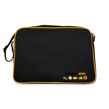 Evolution des Geldes - Retro Tasche - Schwarz/Gold - Hinten