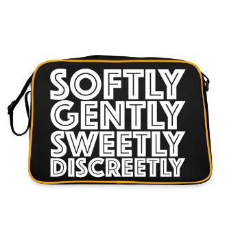 Gentle, sweet, discreet | funny sayings, sarcasm - Retro Bag - black/gold - Back