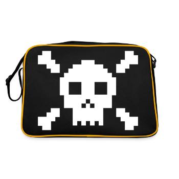 Crâne de pixel | Crâne, Rock, Musique - Sac Retro - noir/or - Dos