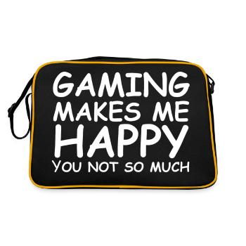Le jeu me rend heureux, pas tant que ça - Sac Retro - noir/or - Dos