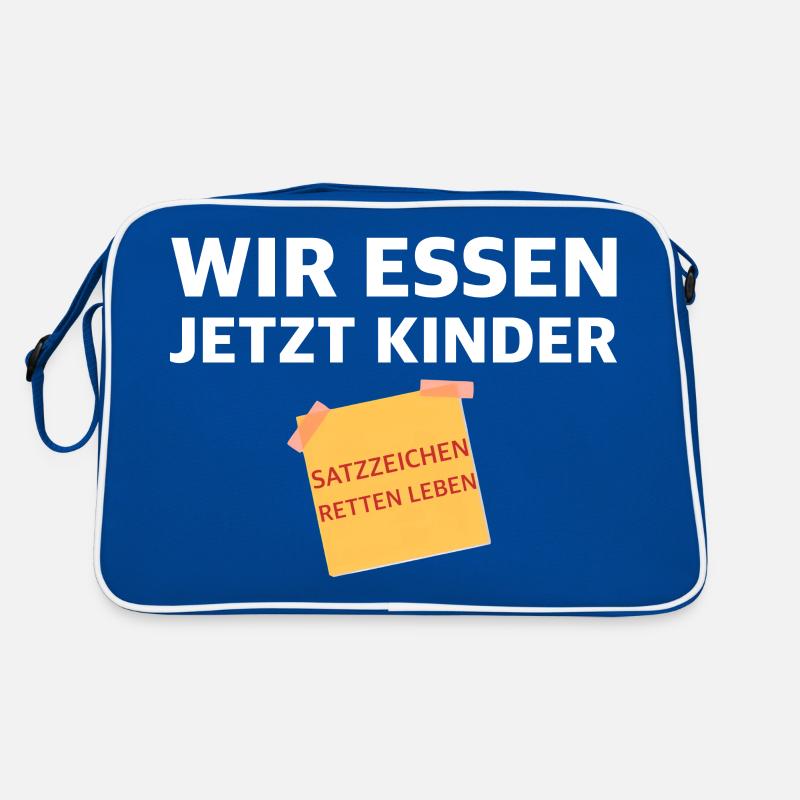 Satzzeichen retten leben | essen, Kinder Retro Tasche