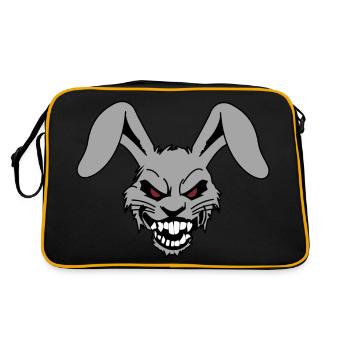 Killer Rabbit | Halloween, funny pictures, horror - Retro Bag - black/gold - Back
