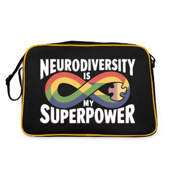 La neurodiversité est mon superpouvoir - Sac Retro - noir/or - Dos