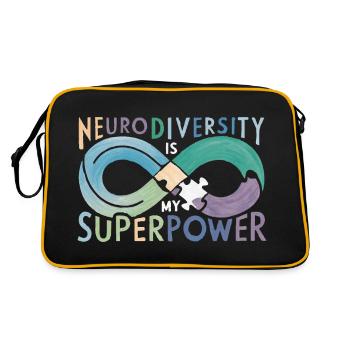 La neurodiversité est mon superpouvoir - Sac Retro - noir/or - Dos