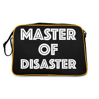 Master of Disaster | Sarkasmus, lustige Sprüche - Retro Tasche - Schwarz/Gold - Hinten
