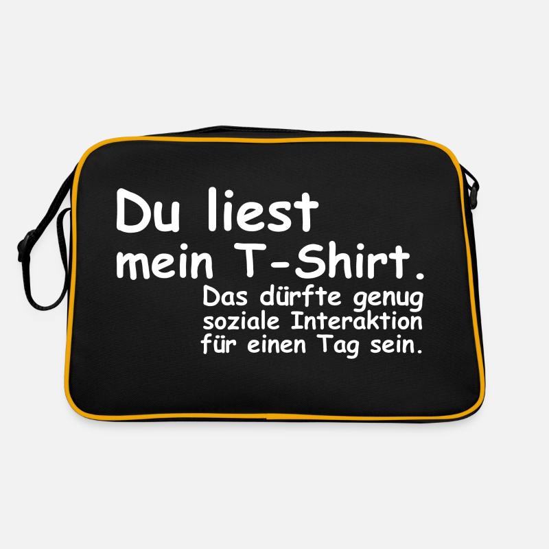 Du liest mein T Shirt | soziale Interaktion Retro Tasche