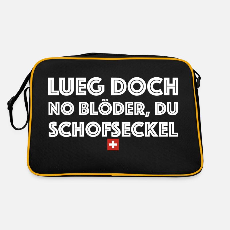 Lueg doch no blöder du Schofseckel | Schweiz Retro Tasche