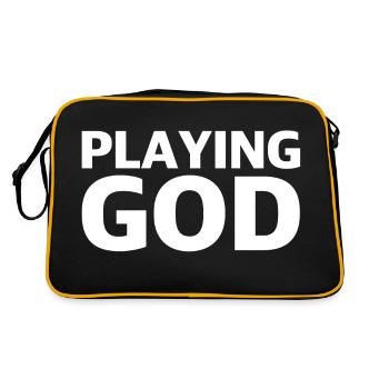 Playing God | funny sayings, provocation - Retro Bag - black/gold - Back