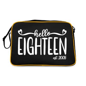18. Geburtstag Frauen Hallo Achtzehn Est. 2005 - Retro Tasche - Schwarz/Gold - Hinten