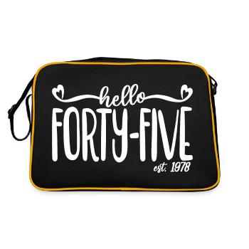 45. Geburtstag Frauen Hallo Fünfundvierzig Est. 1978 - Retro Tasche - Schwarz/Gold - Hinten