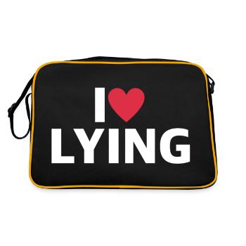 I Love To Lie | funny sayings, sarcasm - Retro Bag - black/gold - Back