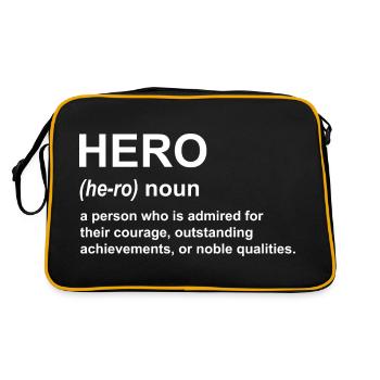 Hero Definition White Text. - Retro Bag - black/gold - Back