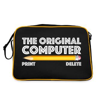 L’ordinateur d’origine| Crayon, Gomme - Sac Retro - noir/or - Dos