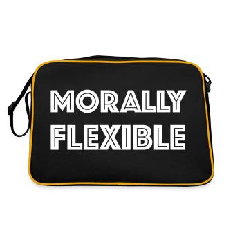 Morally Flexible | funny sayings, sarcasm - Retro Bag - black/gold - Back