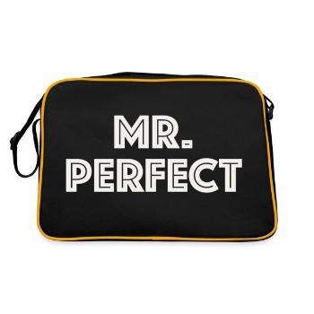 Mr Perfect | lustige Sprüche, Sarkasmus - Retro Tasche - Schwarz/Gold - Hinten