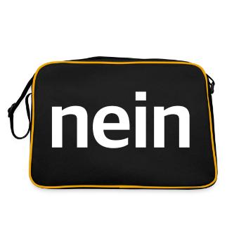 nein | lustige Sprüche, ablehnen, Sarkasmus - Retro Tasche - Schwarz/Gold - Hinten