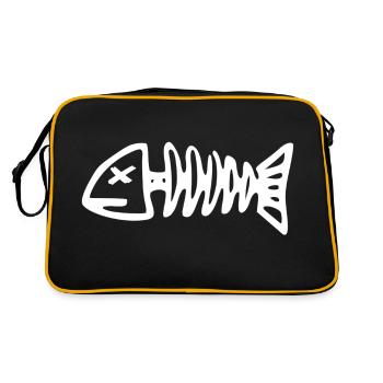 Squelette de poisson | Style de vie, images amusantes - Sac Retro - noir/or - Dos