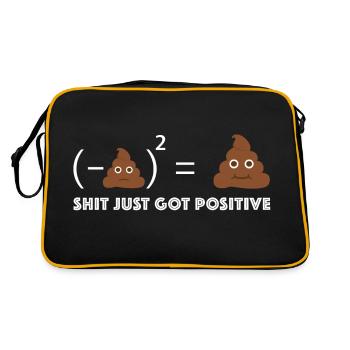 Shit just turned positive | Shit - Retro Bag - black/gold - Back