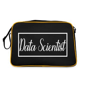 Data Scientist Stolzer diplomierter Data Scientist - Retro Tasche - Schwarz/Gold - Hinten